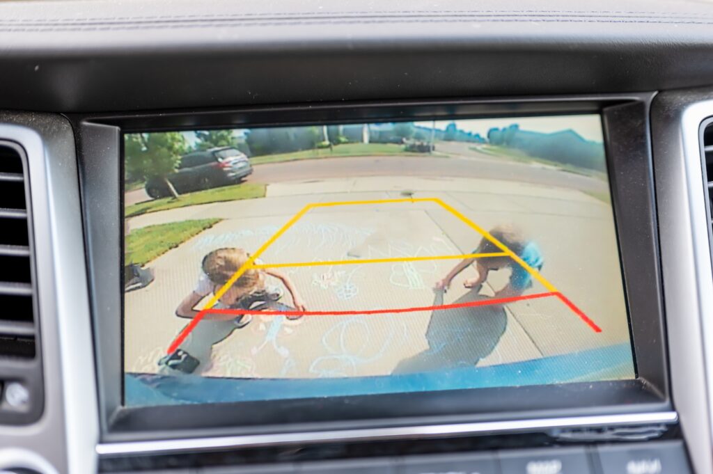 A backup camera depiction